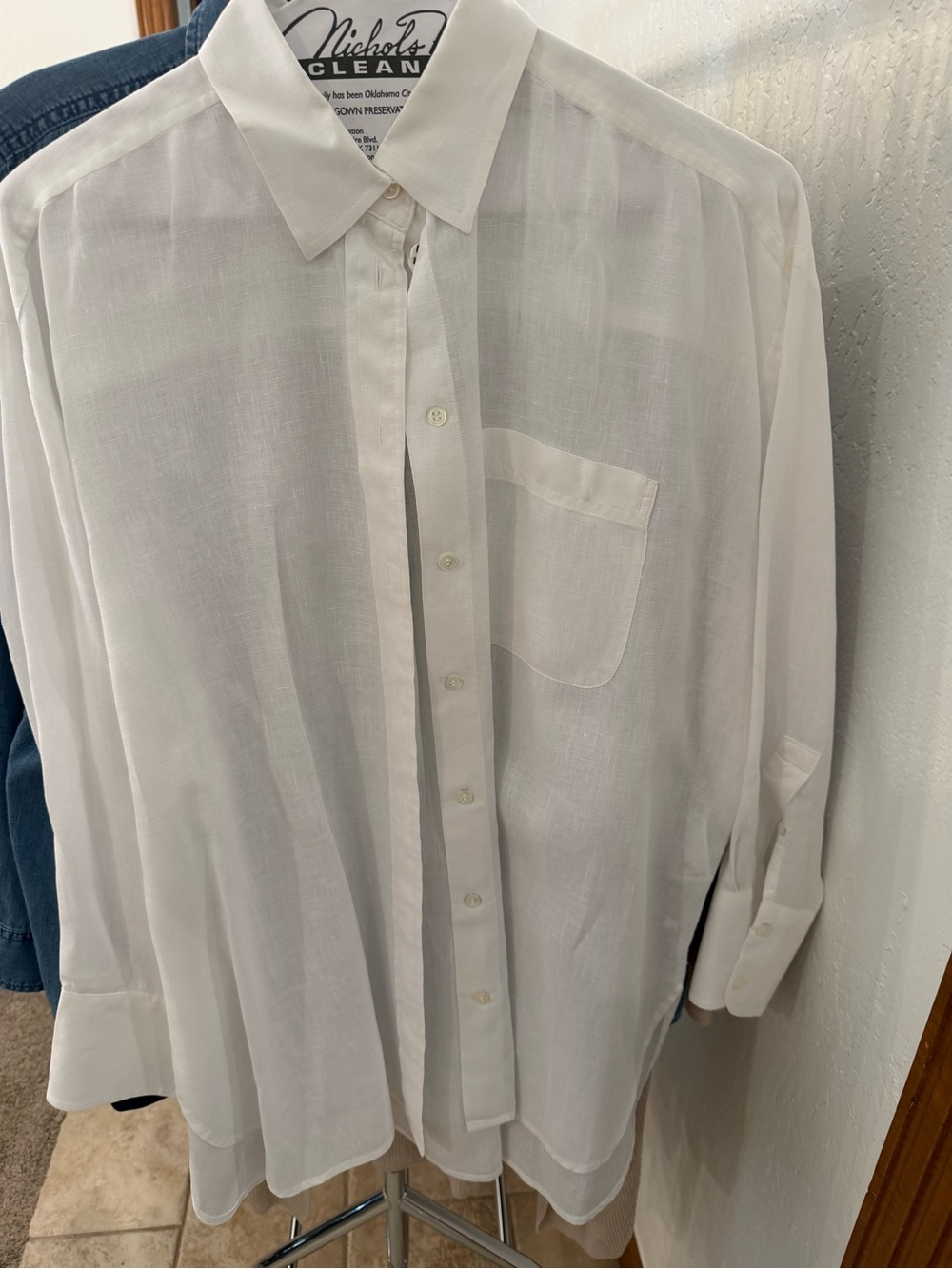 Banana Republic White Lightweight Button-Down Shirt
